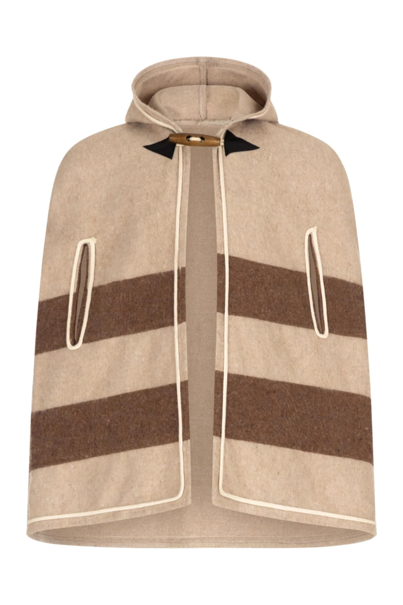 Светъл детски ямурлук с кафяви ивици